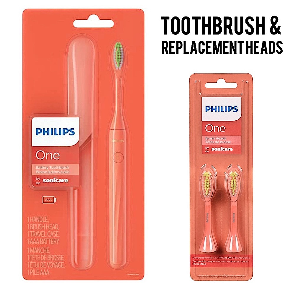 Philips one electric toothbrush & Replacement heads in Miami pink